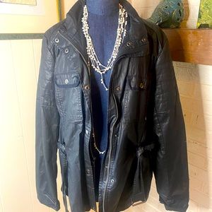 GAP leather look polyester jacket, XL, EUC